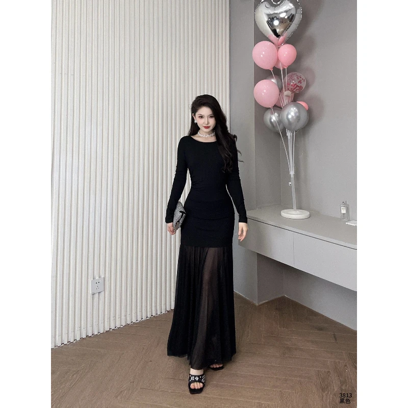 Saeda女装情人节春秋款限定淡人仙女连衣裙YF3813