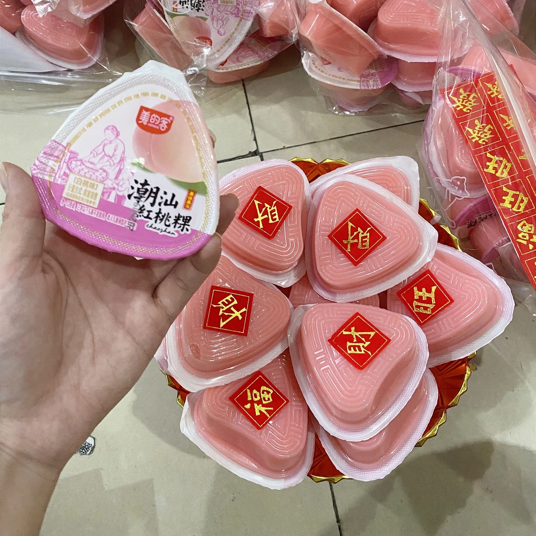 广东潮汕特产怀旧红桃粿果冻白桃味（12个）