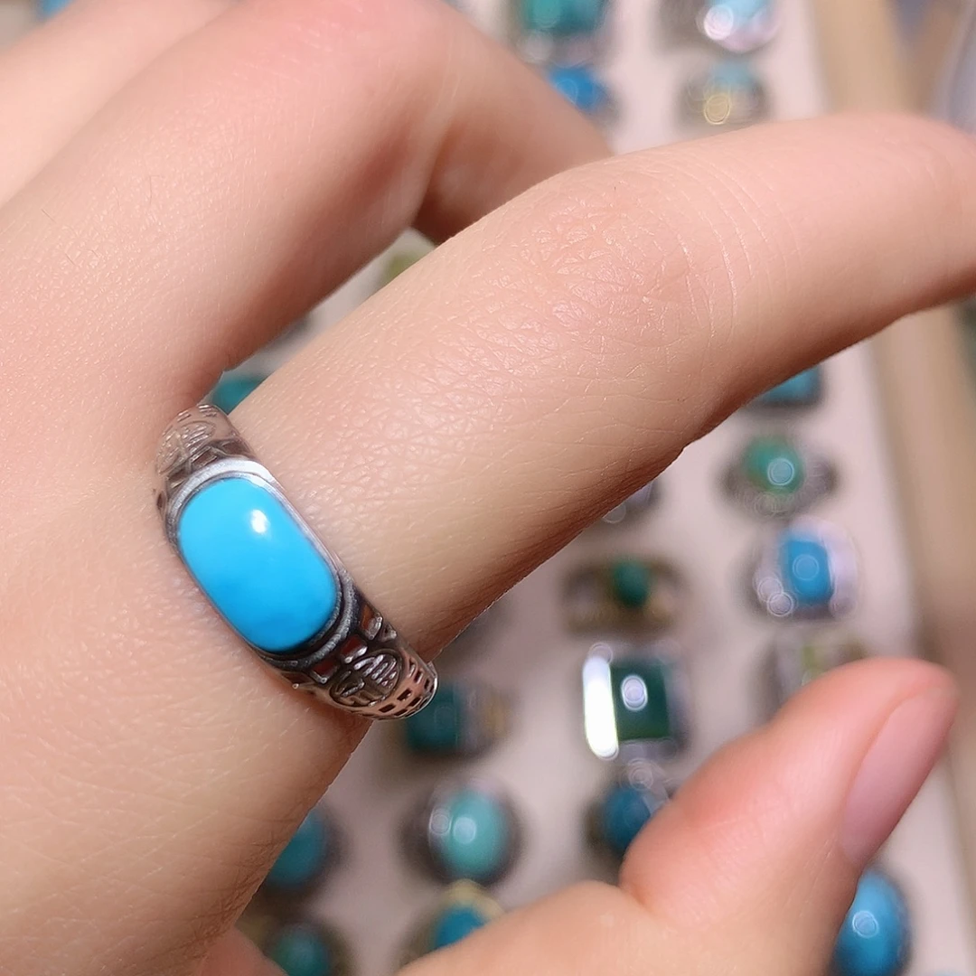 绿松石银S925镶嵌挂件