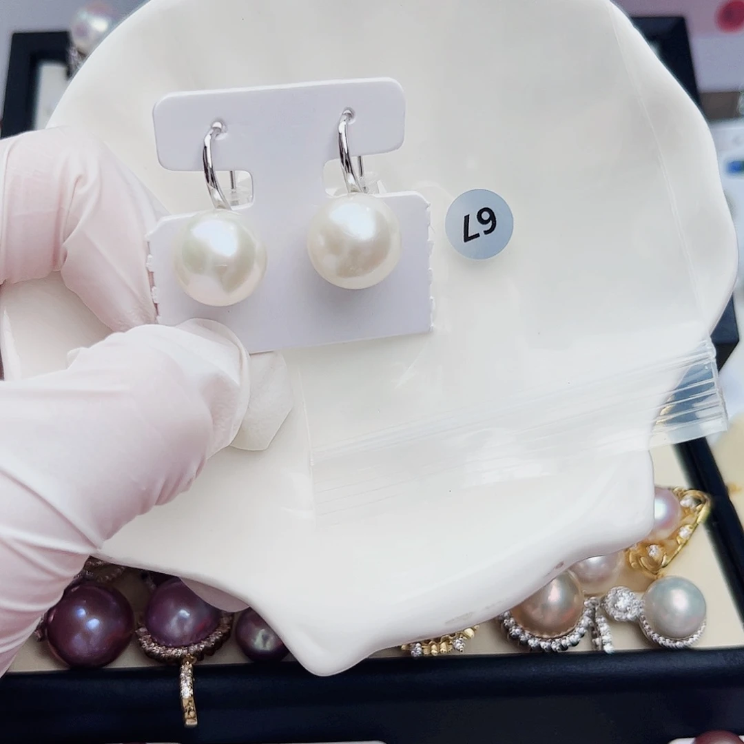 银S925镶嵌淡水珍珠耳饰