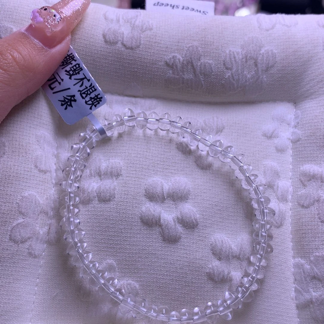 手链未镶嵌水晶白水算盘珠6mm