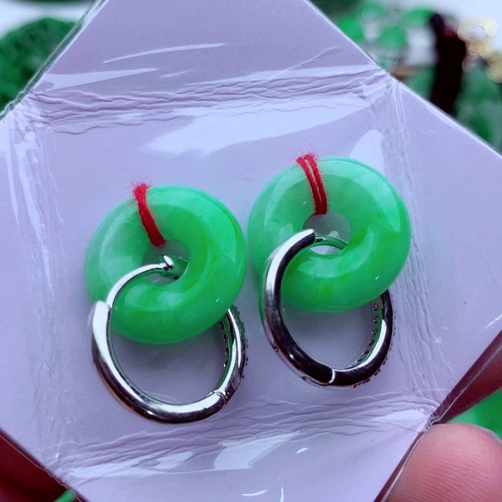 翡翠未镶嵌耳饰耳饰