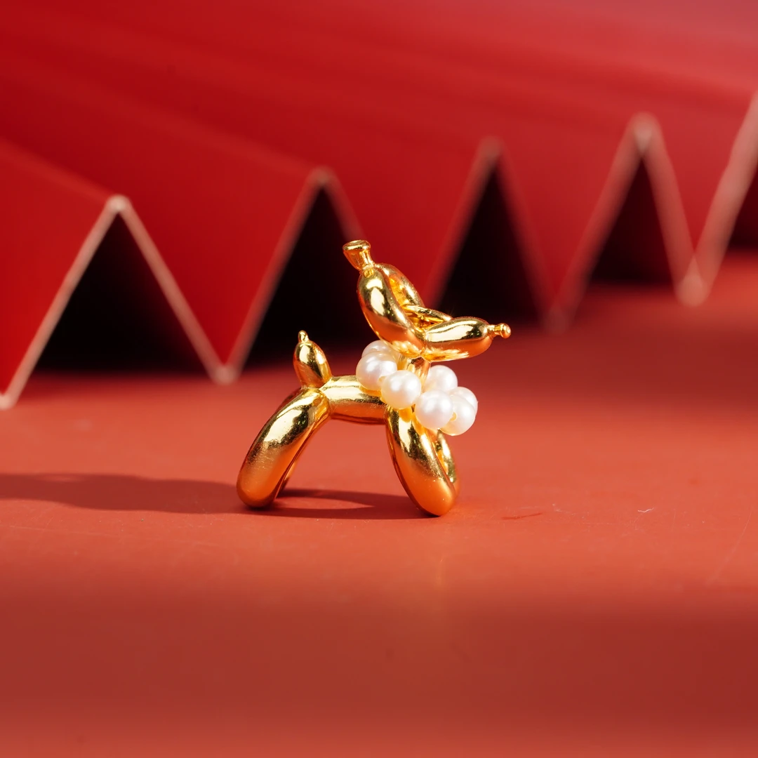 足银银制品 【小北严选】足银气球狗吊坠 -DH90X356