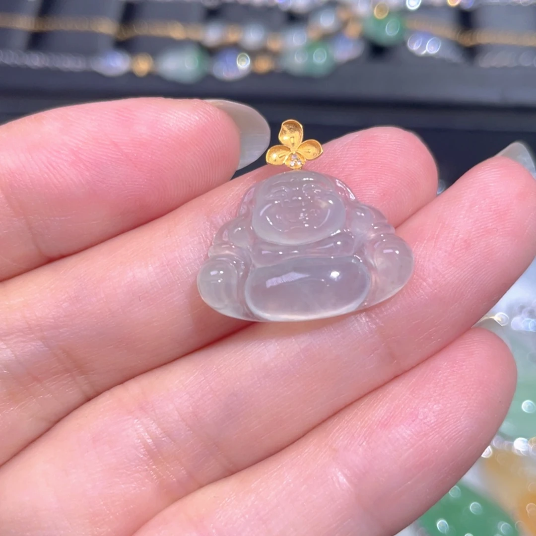 颈饰18K金镶嵌翡翠翡翠