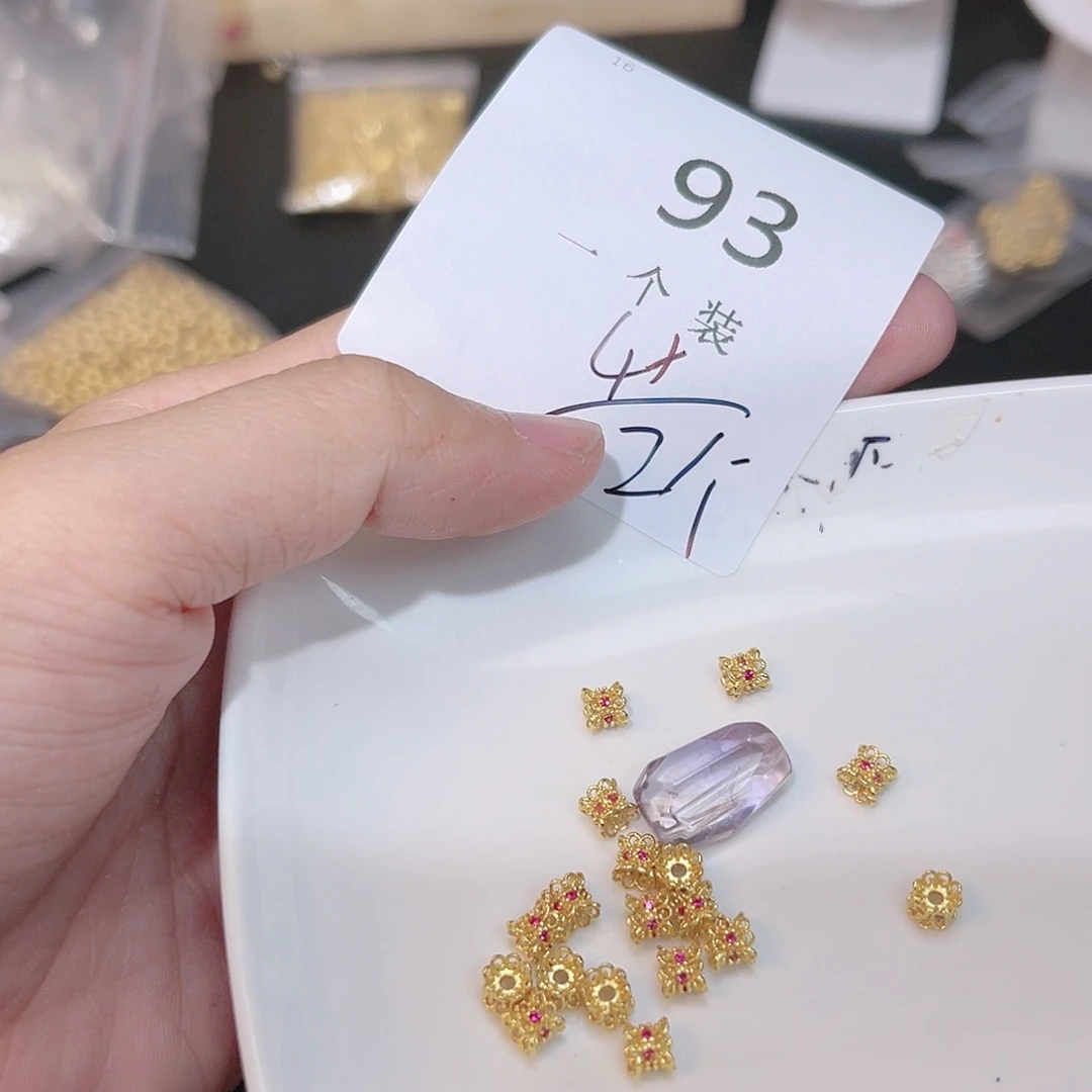 紫晶珠宝半成品银S925镀金镶嵌93