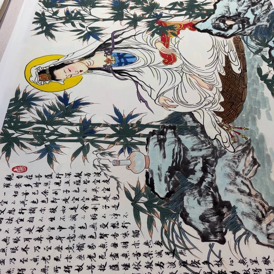 国画精品观音菩萨工笔作品
