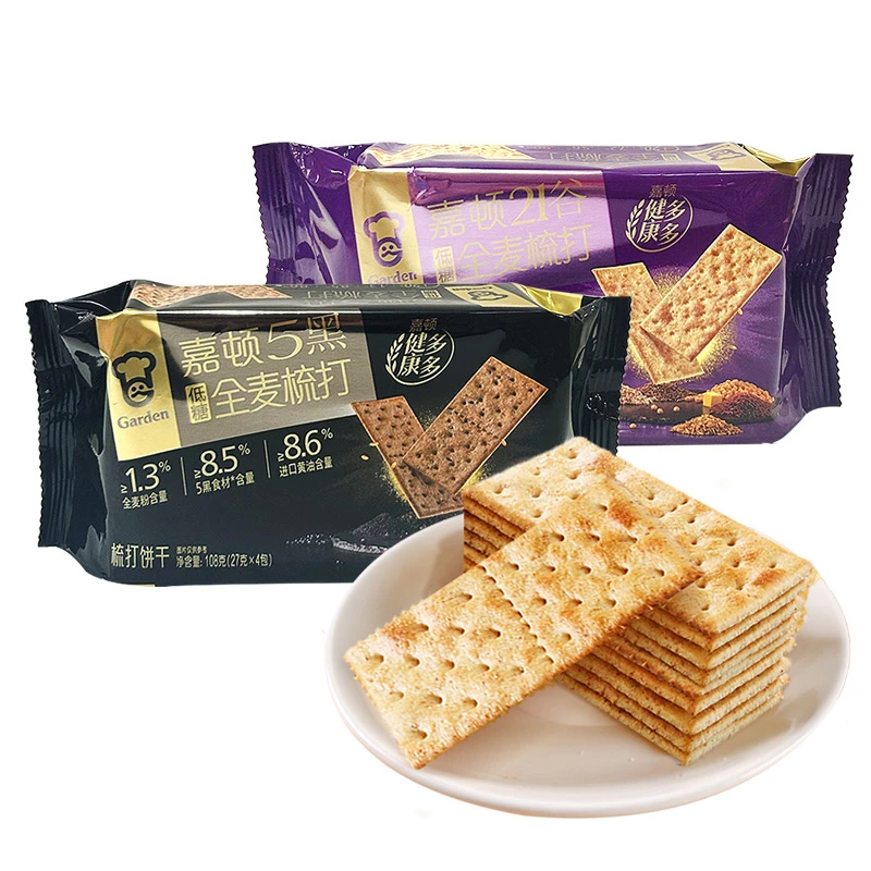 嘉顿108g*2包5黑全麦梳打21谷全麦梳打饼干