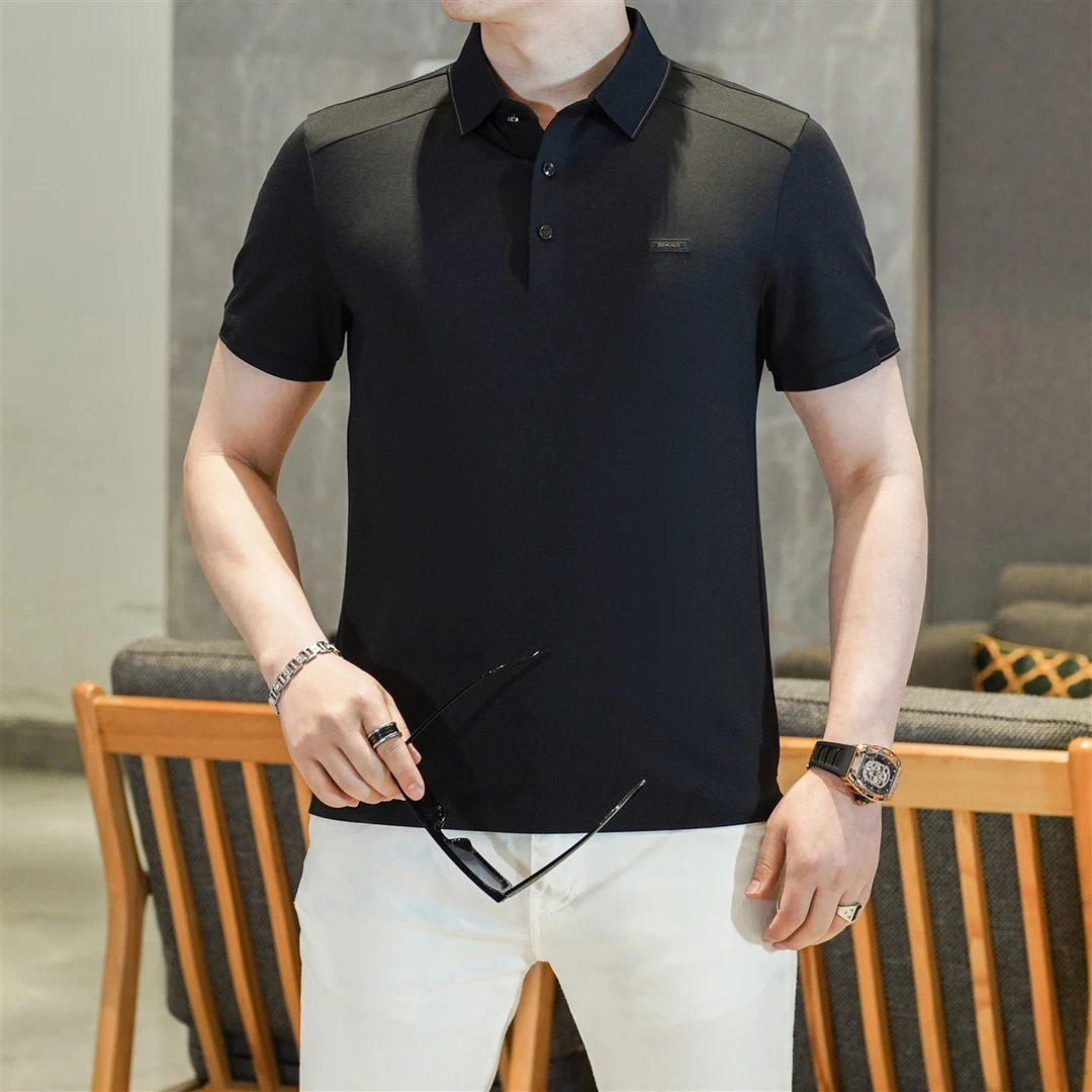 短袖男t恤2025夏季新款男士超薄商务休闲轻盈POLO衫短袖T恤上衣男