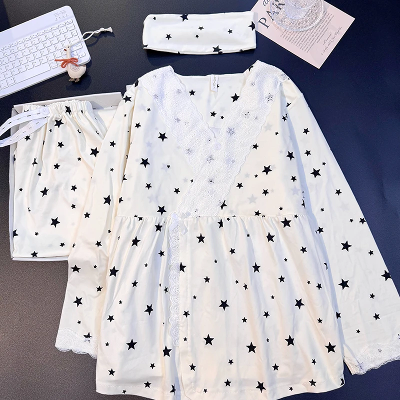 【可拆卸胸垫】月子服秋冬云感棉孕妇哺乳睡衣产后吸汗透气家居服