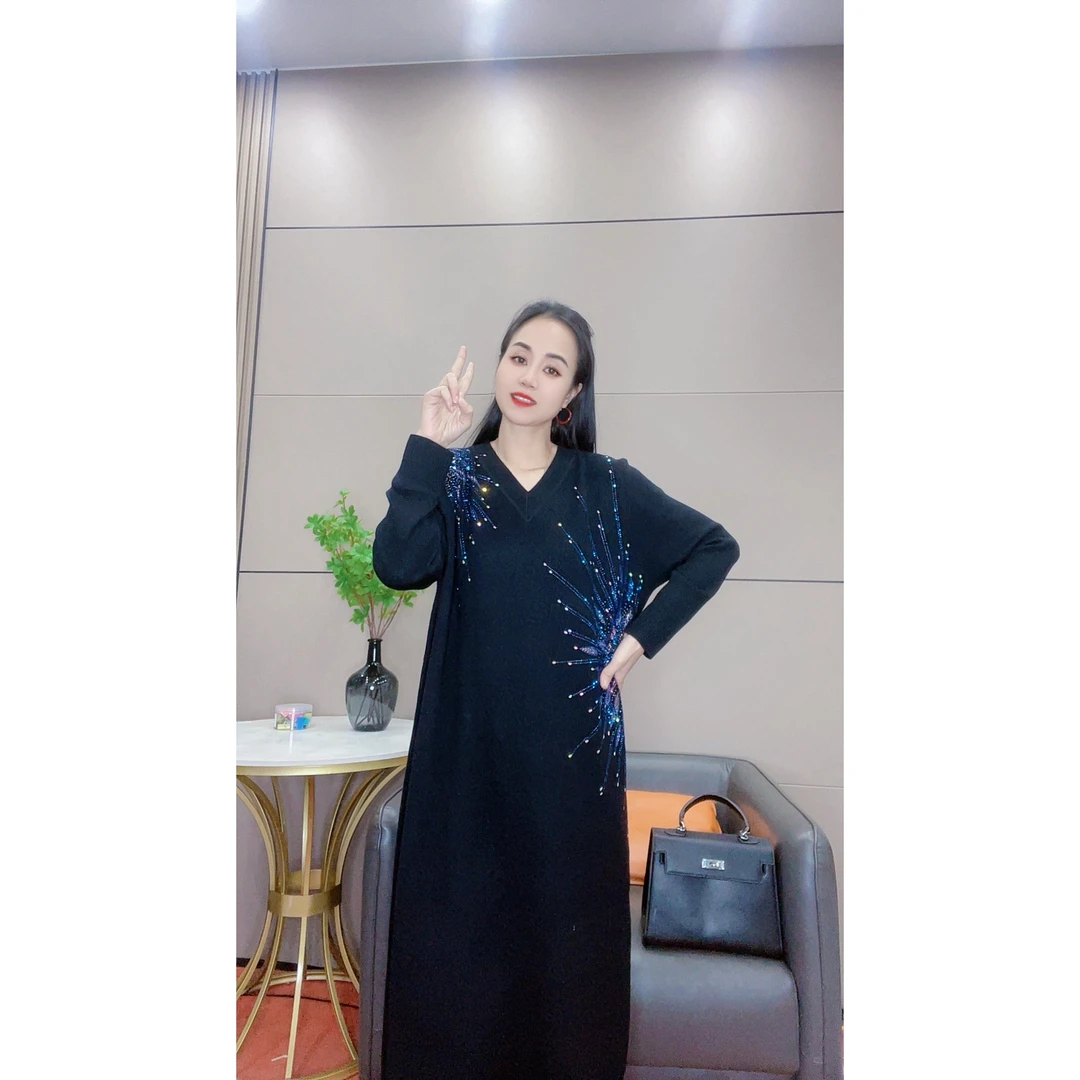 3764 新款针织打底裙大码女装连衣裙