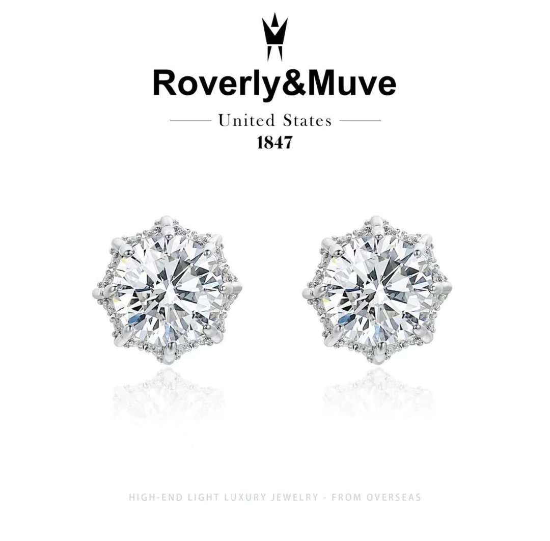 铜合金锆石耳饰 【简约风华】Roverly&Muve设计师款莲蓬耳钉F0030