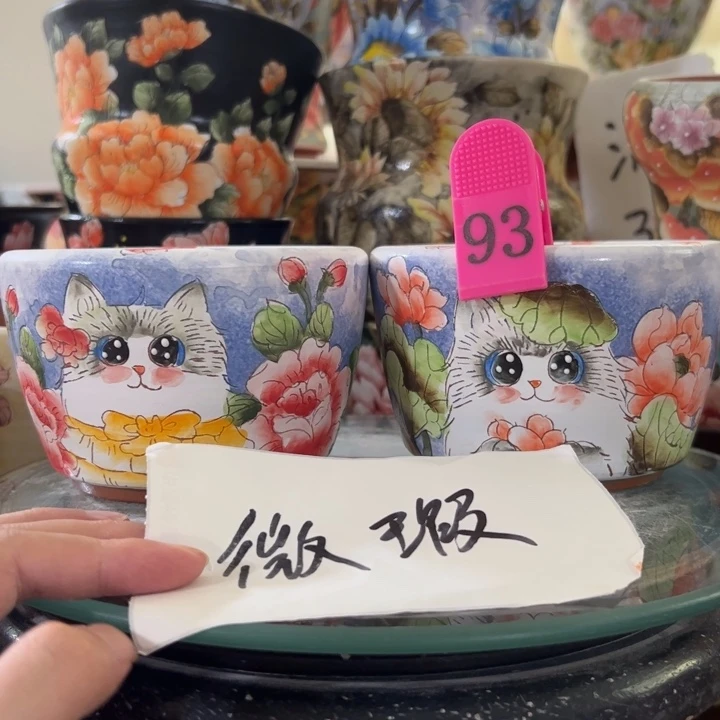 景德镇手绘花盆满38包邮偏远地区除外