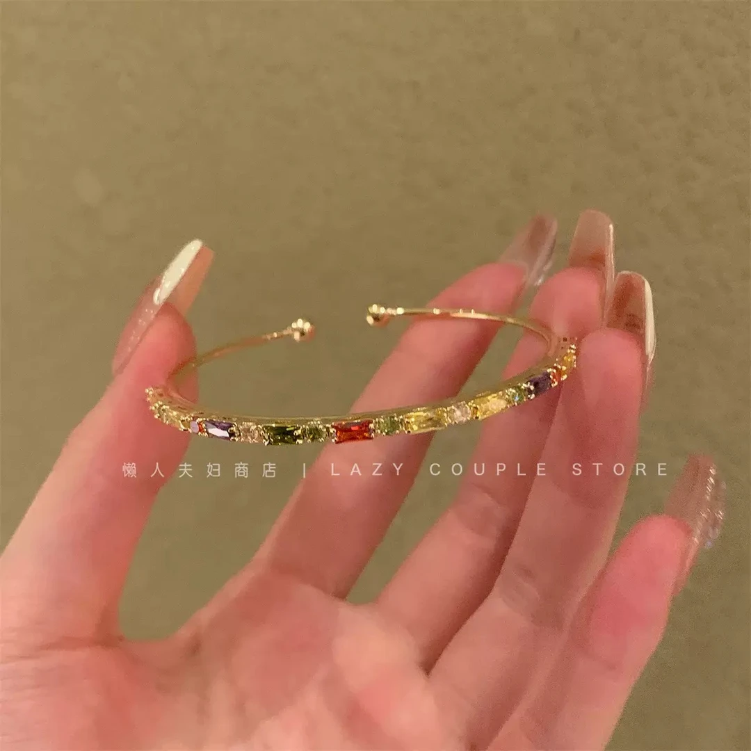 合金手镯 绝美氛围感彩色可调节韩系优雅高级精致百搭手镯A229