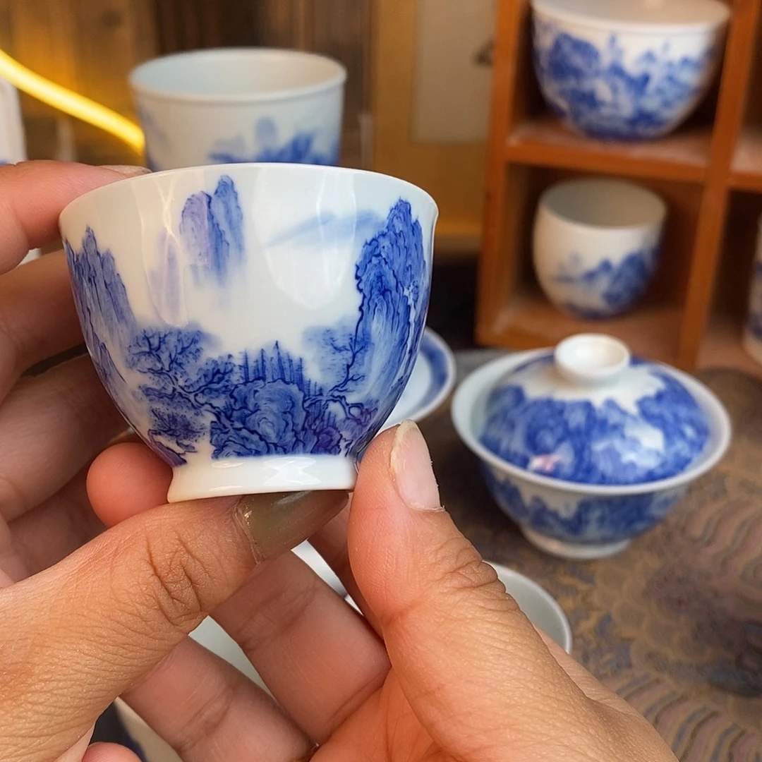 杯小岩茶50cc 手工制作 宋画山水