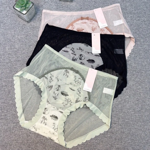 8622中高腰国风纯欲性感软蕾丝内裤