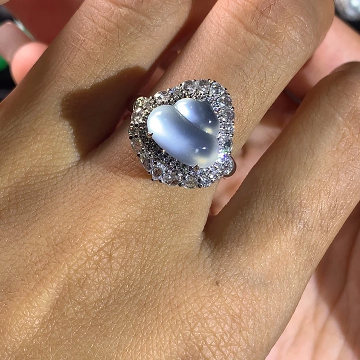 翡翠18K金镶嵌戒指葫芦两用款