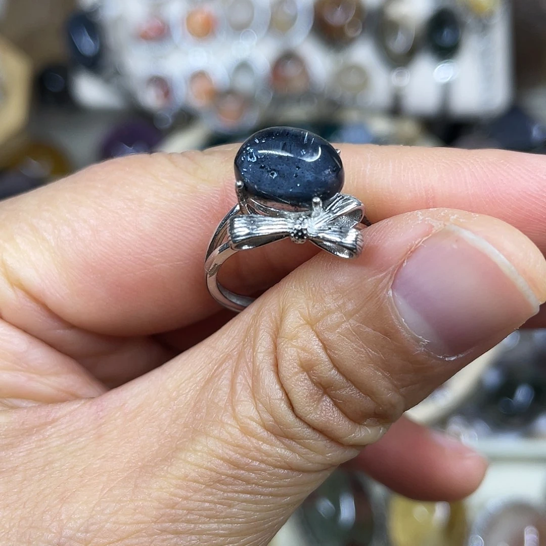 【闪购商品】银S925镶嵌珠宝半成品水晶戒指