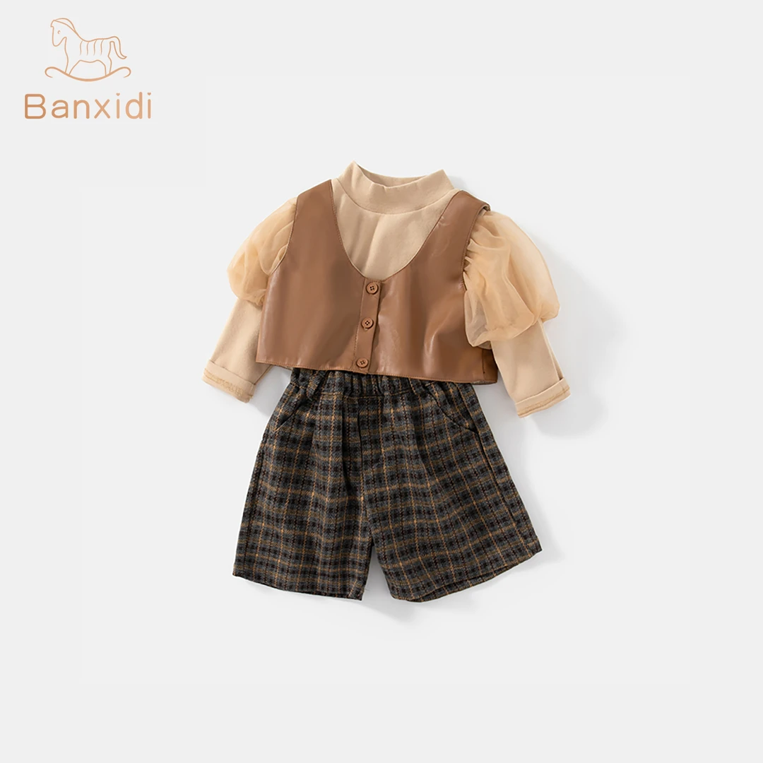 班喜迪女童秋装套装新款网红宝宝洋气时髦童装秋款儿童衣服三件套