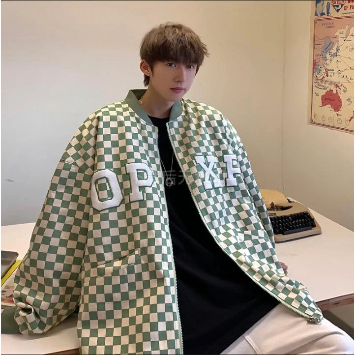 8823春秋季棒球服外套男女宽松百搭ins潮牌美式双面穿夹克