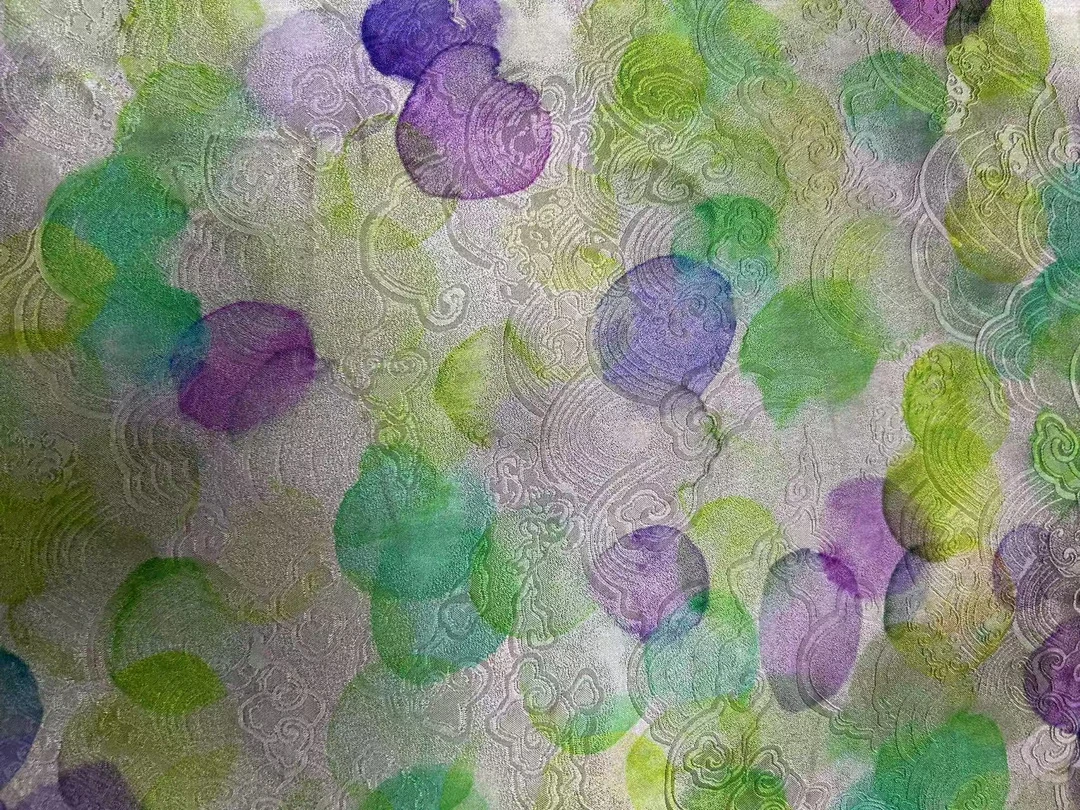 角萝七彩波点 新中式新国风  数码印花面料