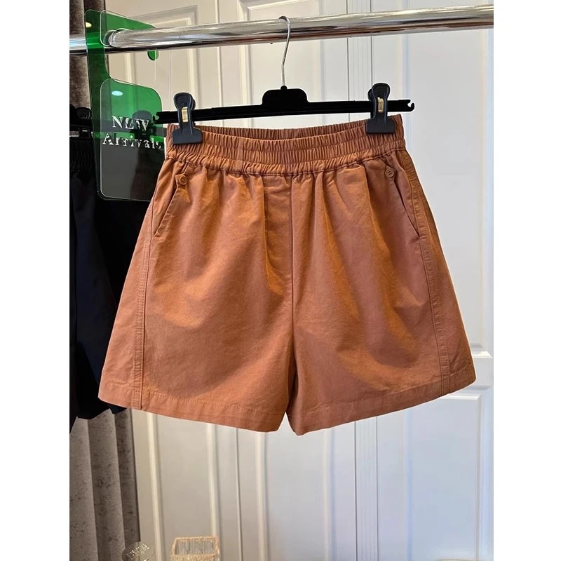 胖妹妹240斤大码时尚百搭松紧腰阔腿短裤女夏季显瘦高腰A字热裤子