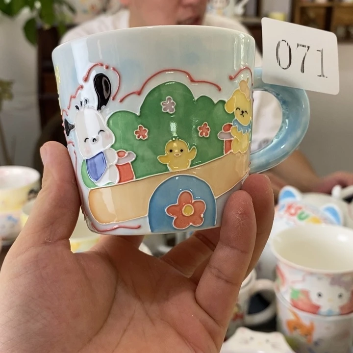 瓷片景德镇釉下彩手绘