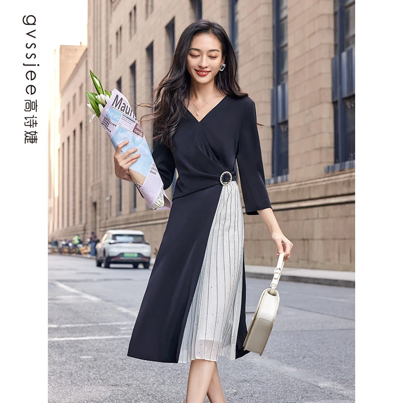 高诗婕新款商场同款显瘦气质优雅连衣裙长裙251261072-61