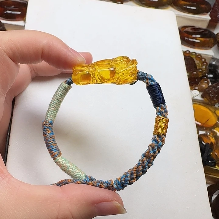 手绳金珀未镶嵌天然金珀貔貅手绳