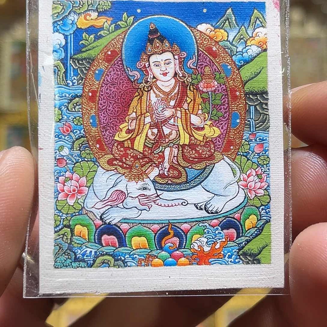 吊坠青海热贡纯手绘普贤