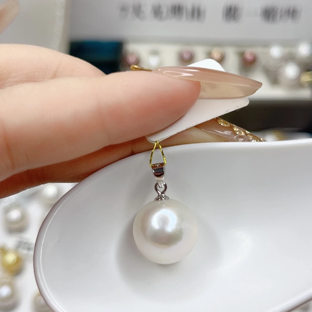 吊坠(不含链)银S925镶嵌淡水珍珠