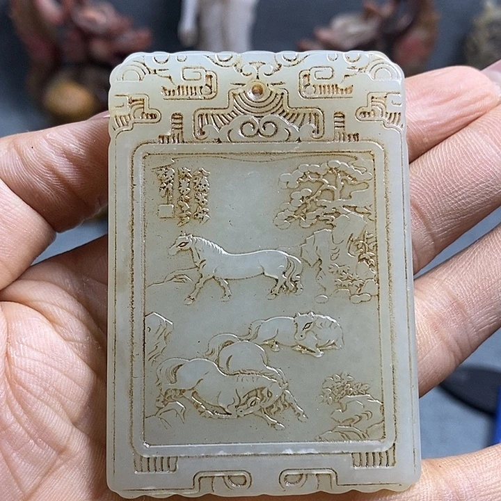 北***郎和田玉未镶嵌挂件