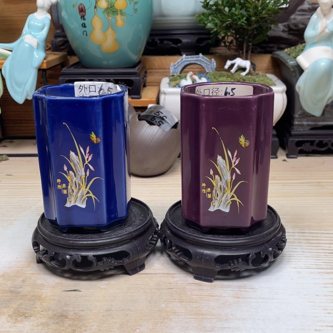 紫砂花盆陶瓷艺术花盆陶瓷