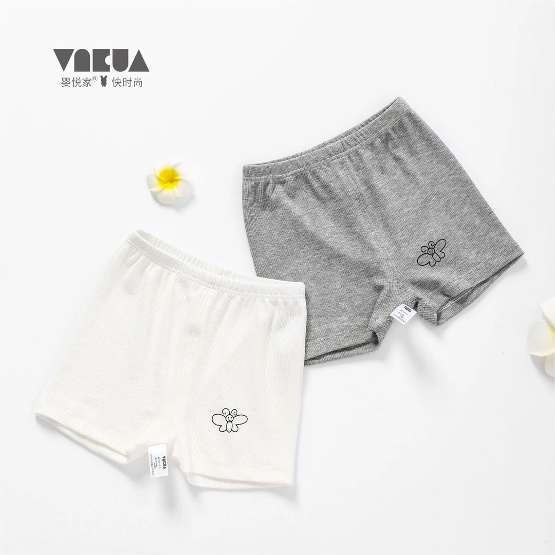 婴悦家夏季薄款女宝小童淑女蝴蝶飞舞可开裆平角安全裤84613预售