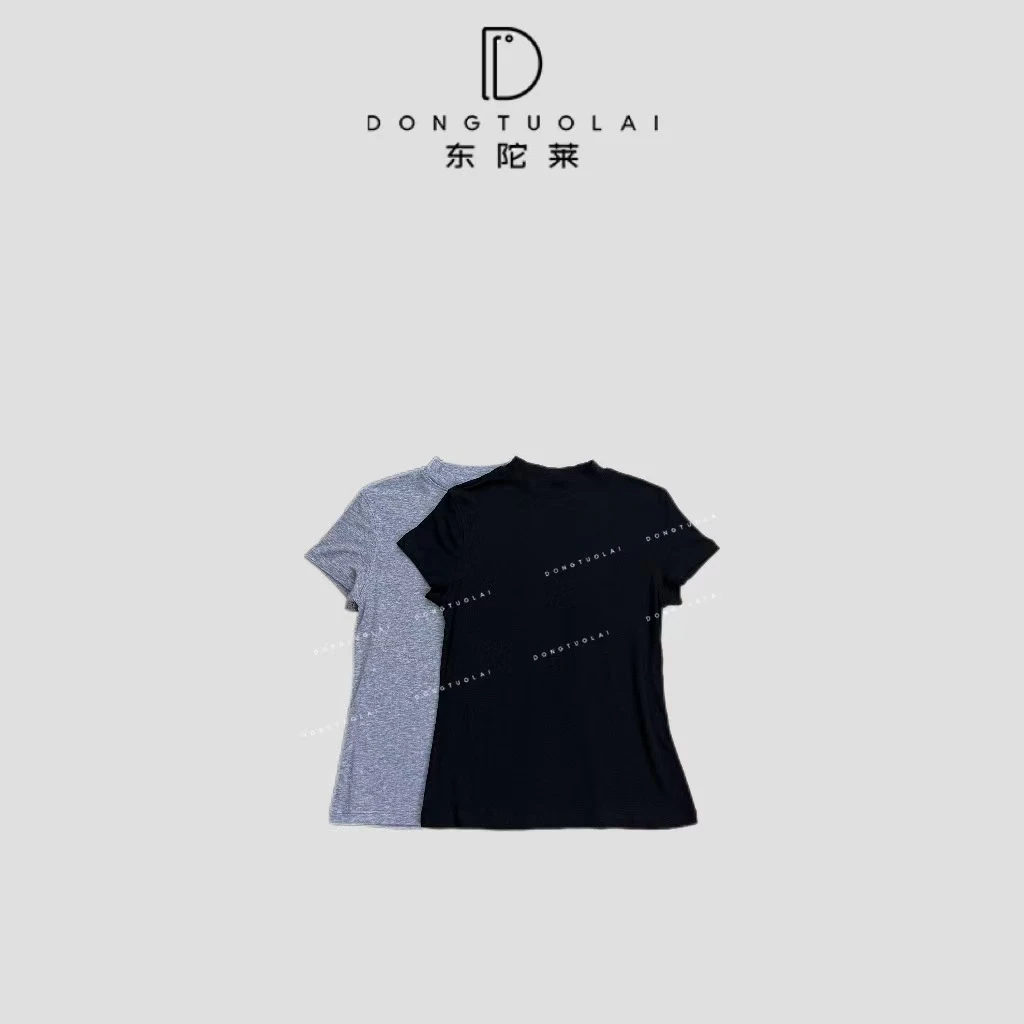 《小气质》打底上衣短袖时尚百搭女士设计师套头圆领夏季轻奢气质