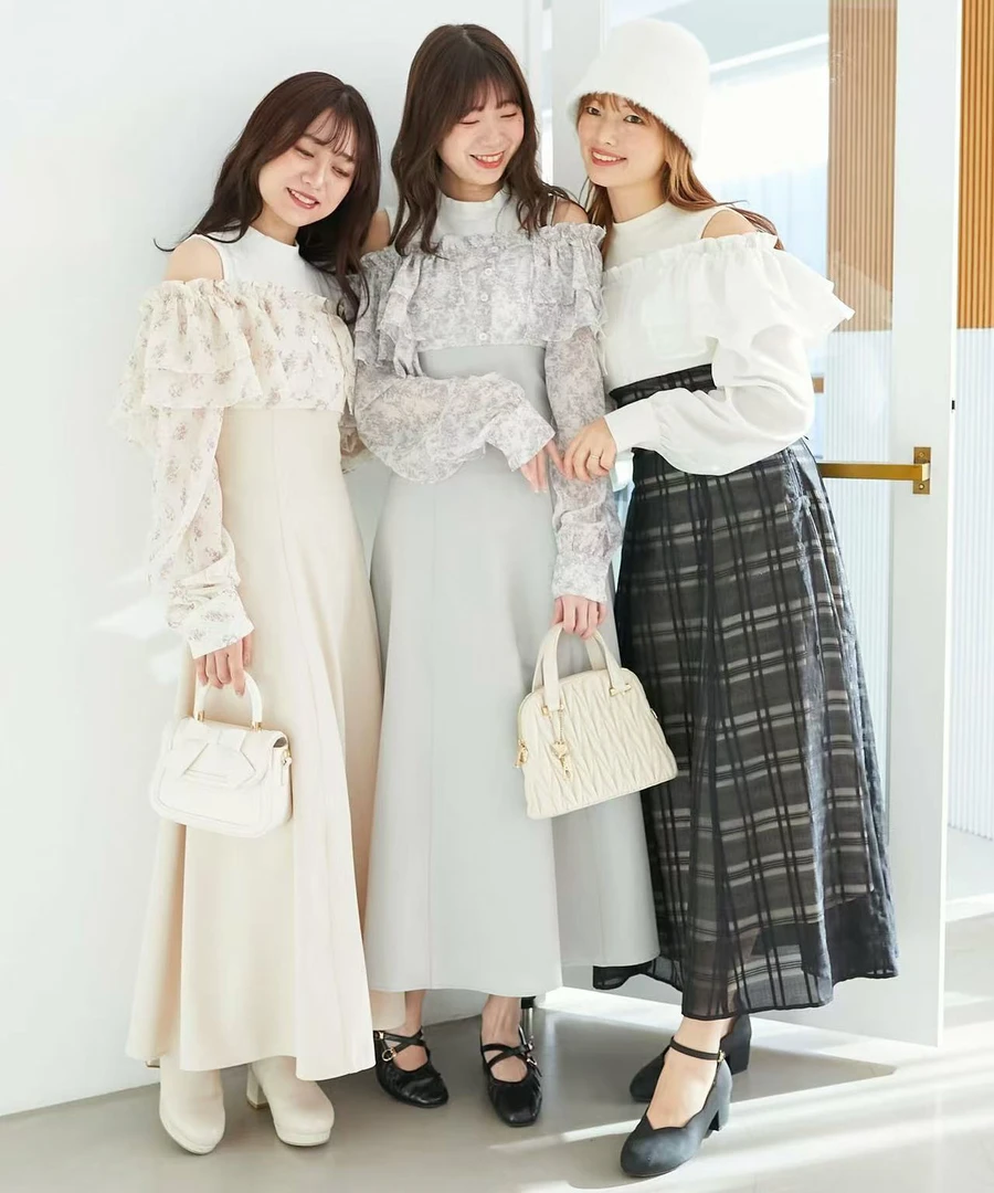 25早春新款 mj 碎花拼接绑带收腰连衣裙