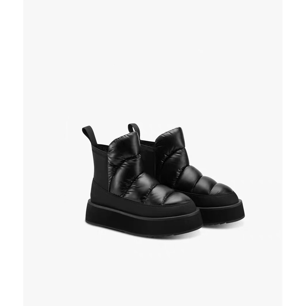 C8719   黑色 冬季厚底圆头女士高帮防水保暖雪地靴