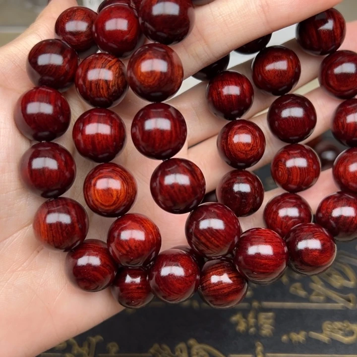 手串/手链花梨木类红降15圆珠红满油单圈树心油