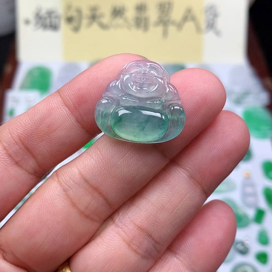 翡翠裸石缅甸天然A货翡翠冰种佛公