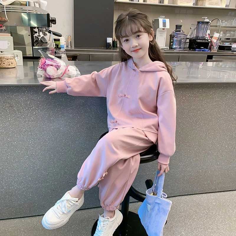 女童秋装2025新款洋气儿童装秋季大童女孩炸街运动卫衣套装春秋款