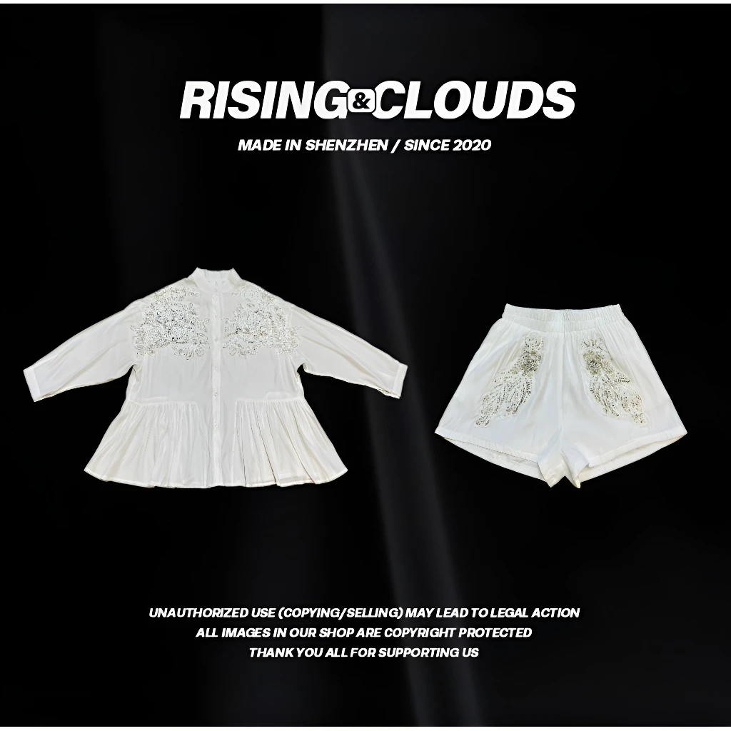 RISING&CLOUDS小云姐【云绣】2025显瘦舒适百搭钉珠绣花套装030716