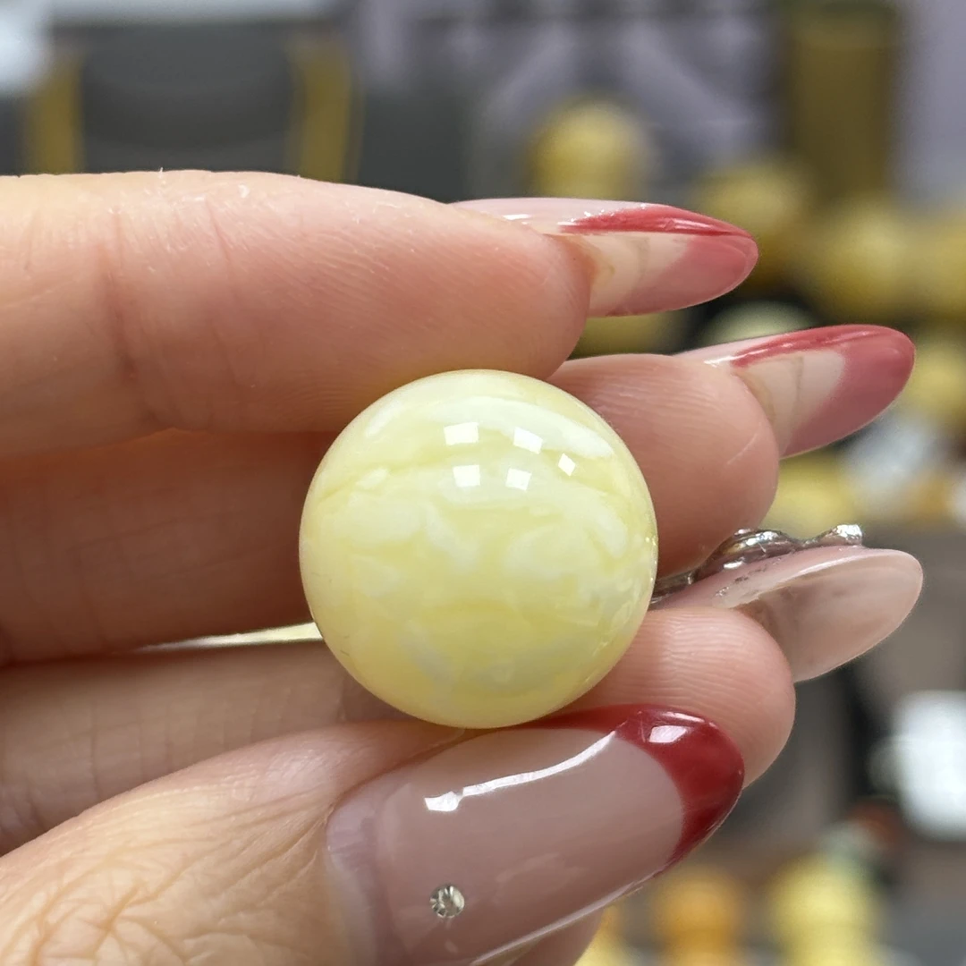 17.3mm 小妖珠宝天然原矿琥珀蜜蜡