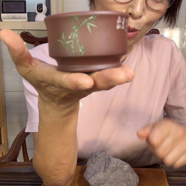 茶杯底槽青微瑕主人杯120cc左右