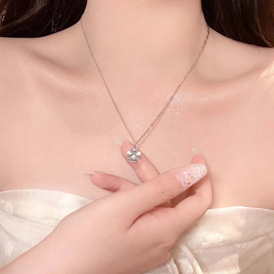 卡凡雅 坠链均925银 925银项链女款碎冰冰轻奢小众气质简约精致