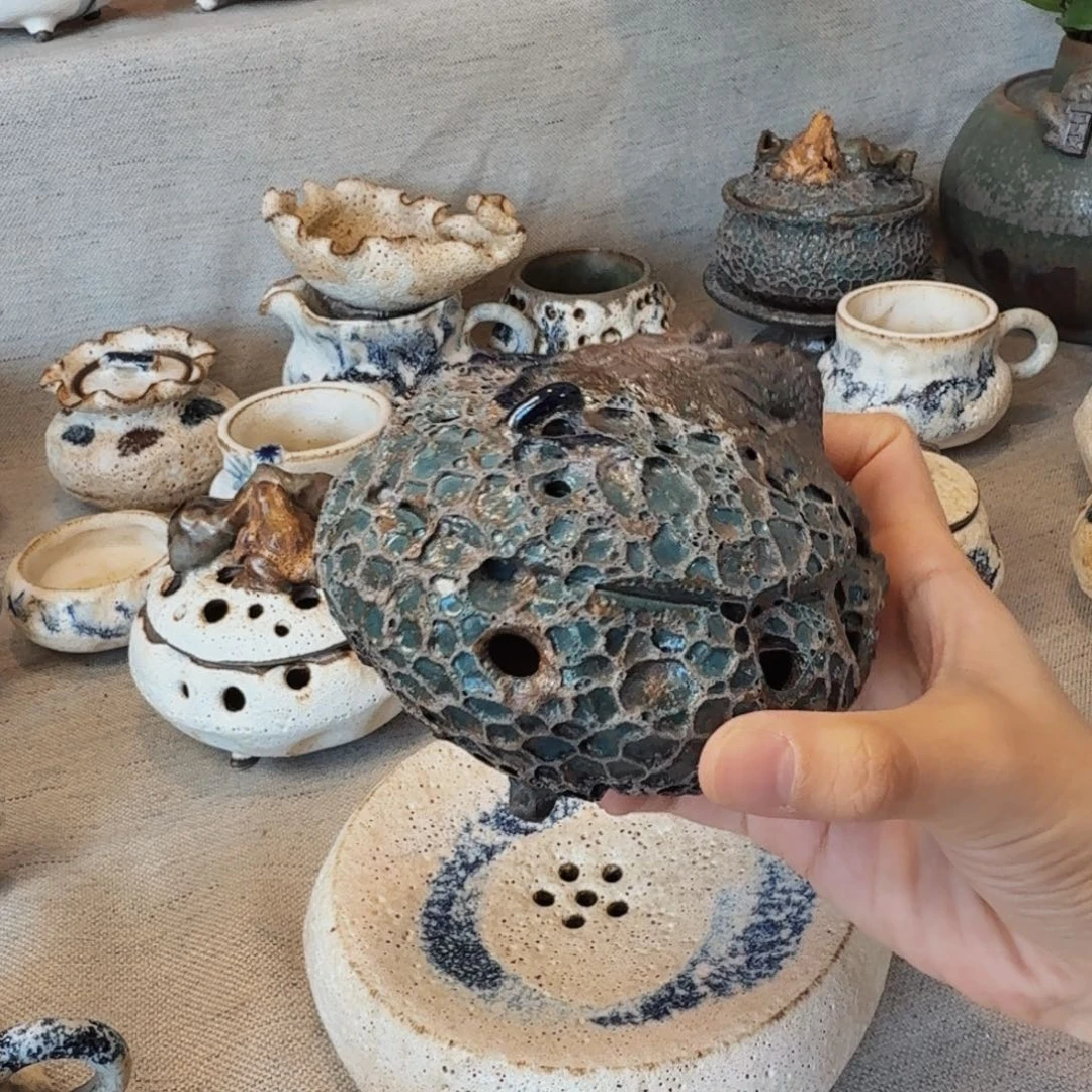 虫洞香熏炉雕龙一把