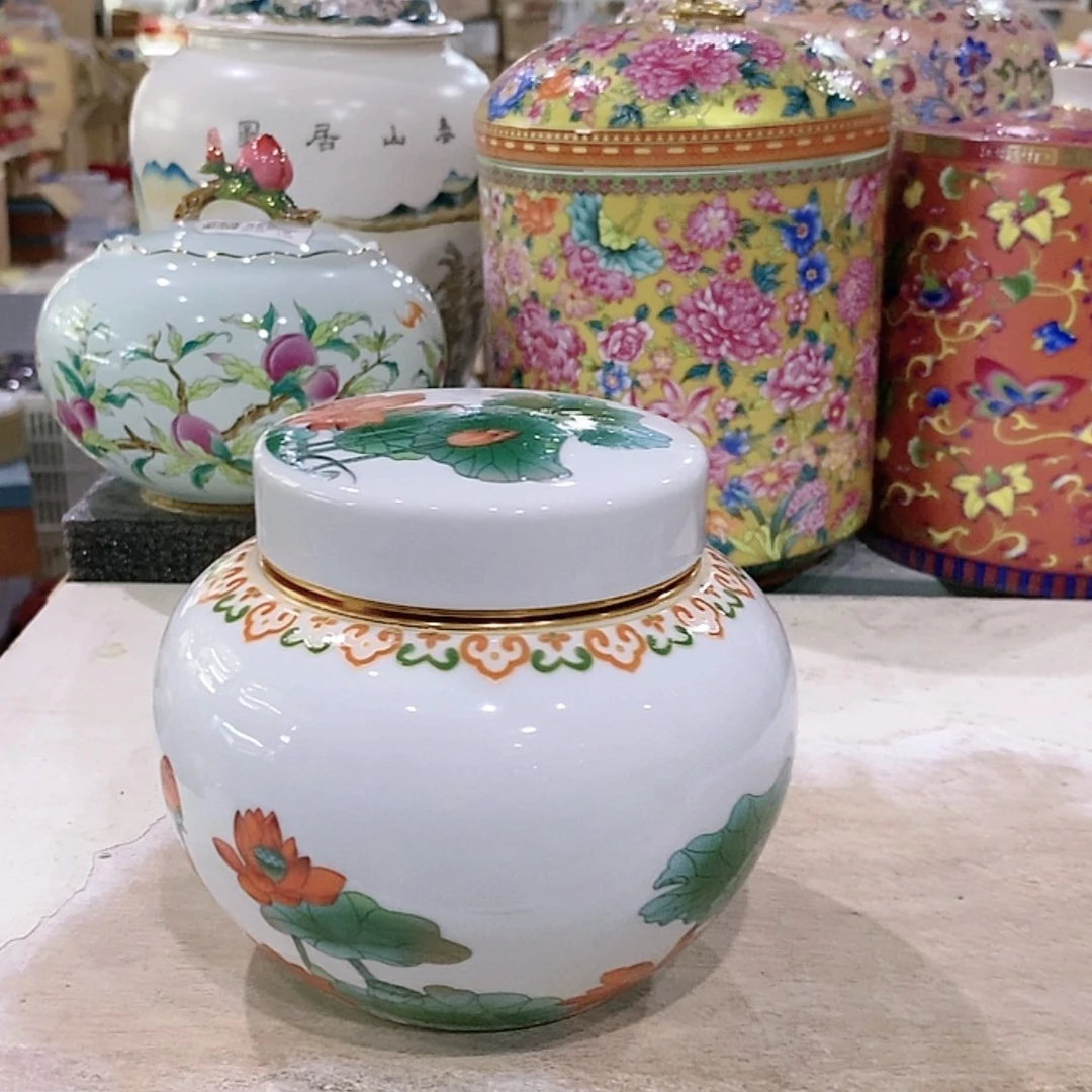 【闪购商品】瓷片陶瓷罐茶叶罐陶瓷