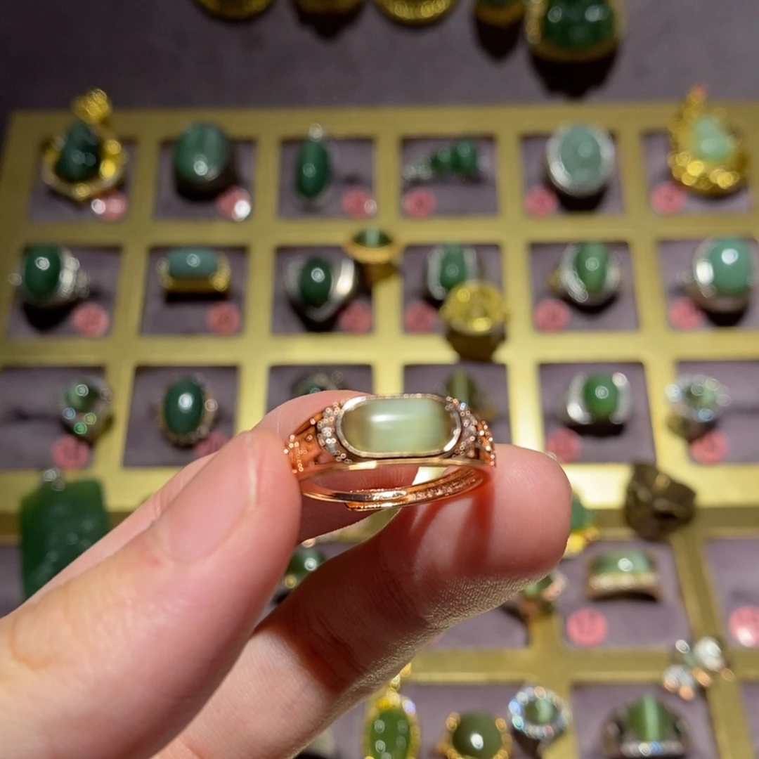 和田玉（碧玉）未镶嵌戒指