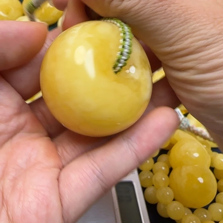 琴***琴蜜蜡未镶嵌毛衣链天然蜜蜡