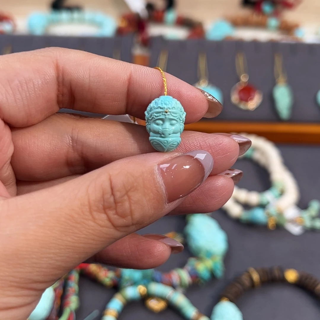 【闪购商品】未镶嵌绿松石把件象神杵配饰