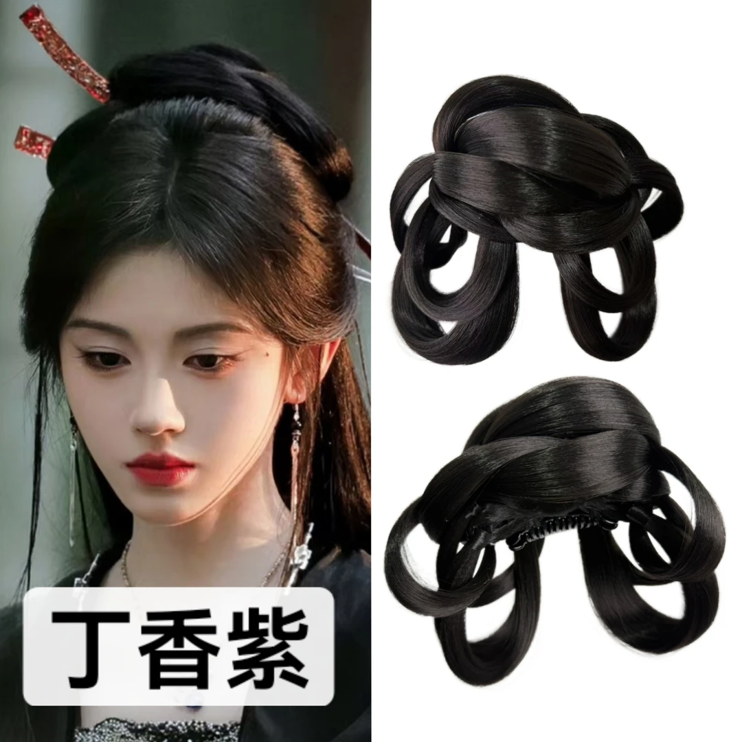 蓝熙亚莉 卷王团 丁香紫 鞠婧祎影视剧同款 抓夹款 古风汉服发髻