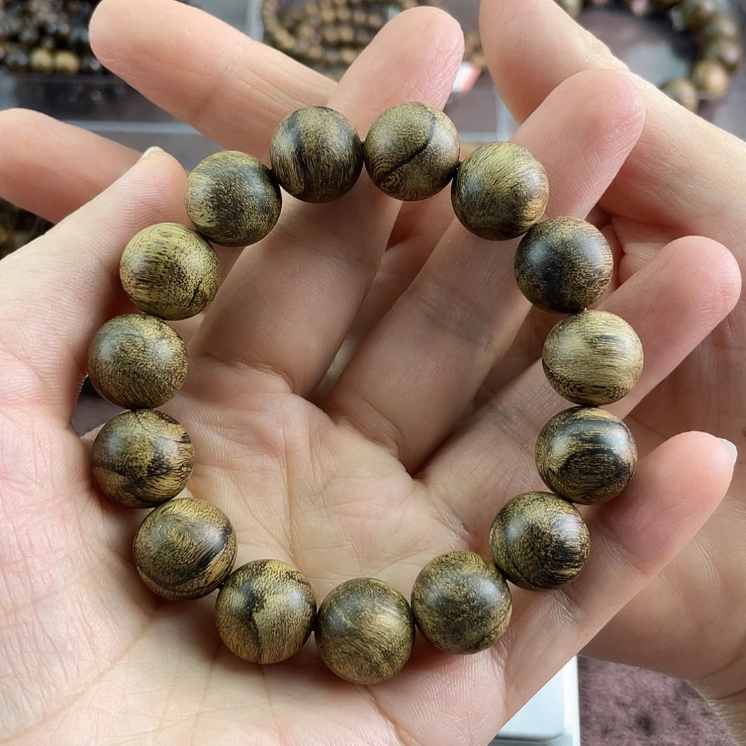 開***哈沉香手串达拉干虎斑留疤